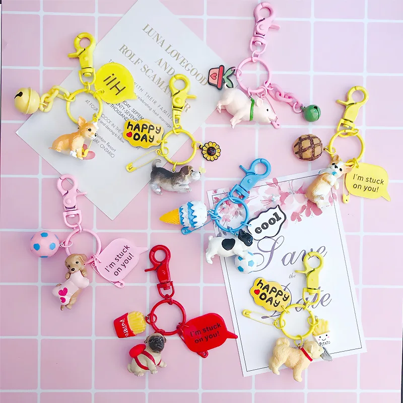 

Cute Dog Keychain Chihuahua Corgi Labrador Doll Key Ring Pendant for Women Girl Bag Handbag Purse Backpack Car Ornament