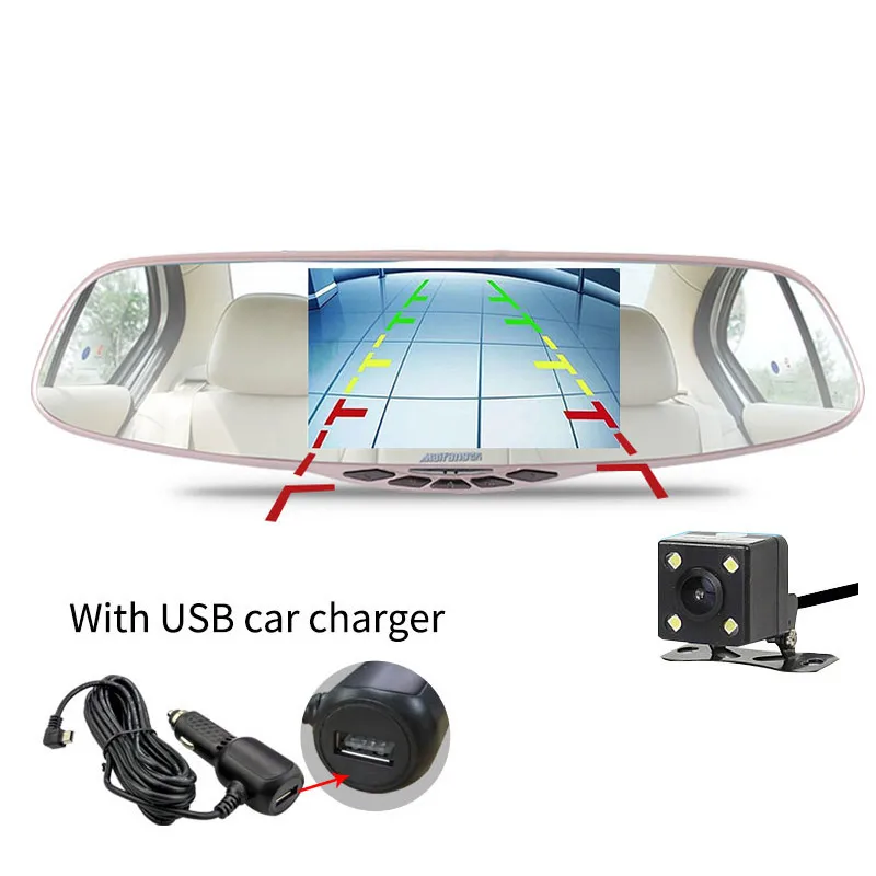 Novatek 96655 Rearview Mirror Camera Car Dvr FHD 1080P Rear View Mirror With DVR and Camera Night Vision Video Dual Recorder