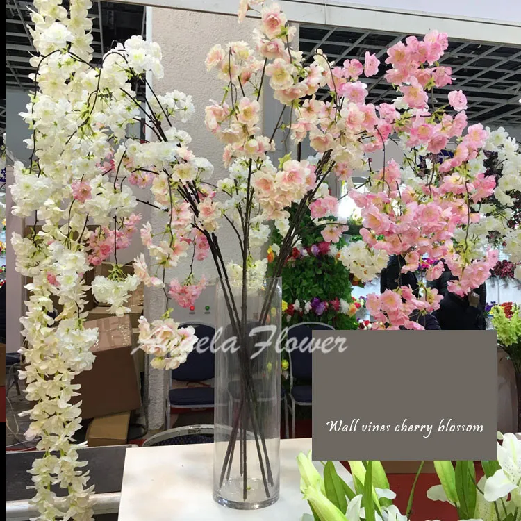 Big136cm artificial cherry blossom vines oriental home wedding garden party shop Decor Chriatmas luxurious cherry fake flores