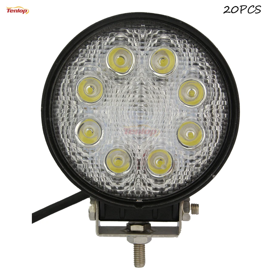 

20PCS 4.3 Inch 24W LED Round Work Tuning Light For Wranger SUV Boat Truck
