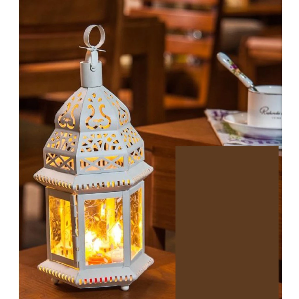 High Quality Romantic Glass Moroccan Style Candle Lantern - Great for Indoors/Outdoors Parties Weddings Workmanship crafts