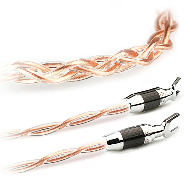 

Xiao Fan D20C Handmade Audio Line Hifi Speaker Cable 2 Banana Plug to 2 Curved type Banana plug Amplifier Speakon Wire Cables