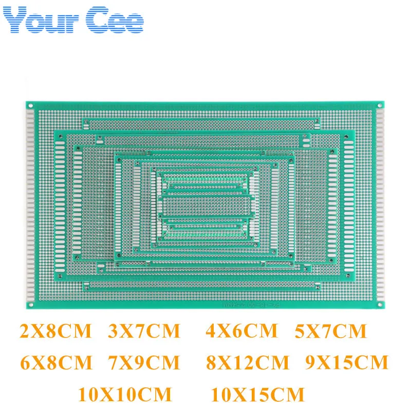 Double Side Prototype Pcb Breadboard Universal Printed Circuit Board for Arduino 2X8 3X7 4X6 5X7 6X8 7X9 8X12 9X15 10X10 10X15CM