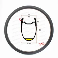 Дорога Farsports FSL38-CM-25 довод 38 мм 25 мм 20/24 Отверстия Дорожный углеродного волокна велосипед обод колеса, 25 мм ширина велосипед настроены обода