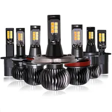 Newest CAR Front Fog Light Bulbs Dual Color LED DRL Lights 20W H11 H3 H4 H7