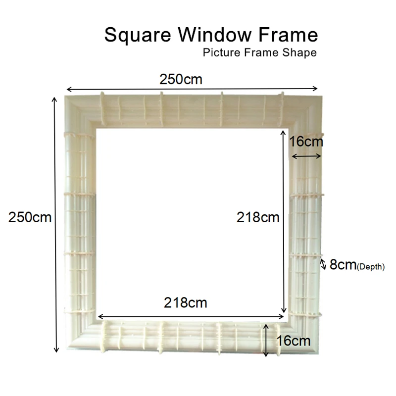 16 см/6.3in ABS Multi шаблон литой на месте квадратная колонна традиционная оконная рама плесень-картина/незначительная рамка