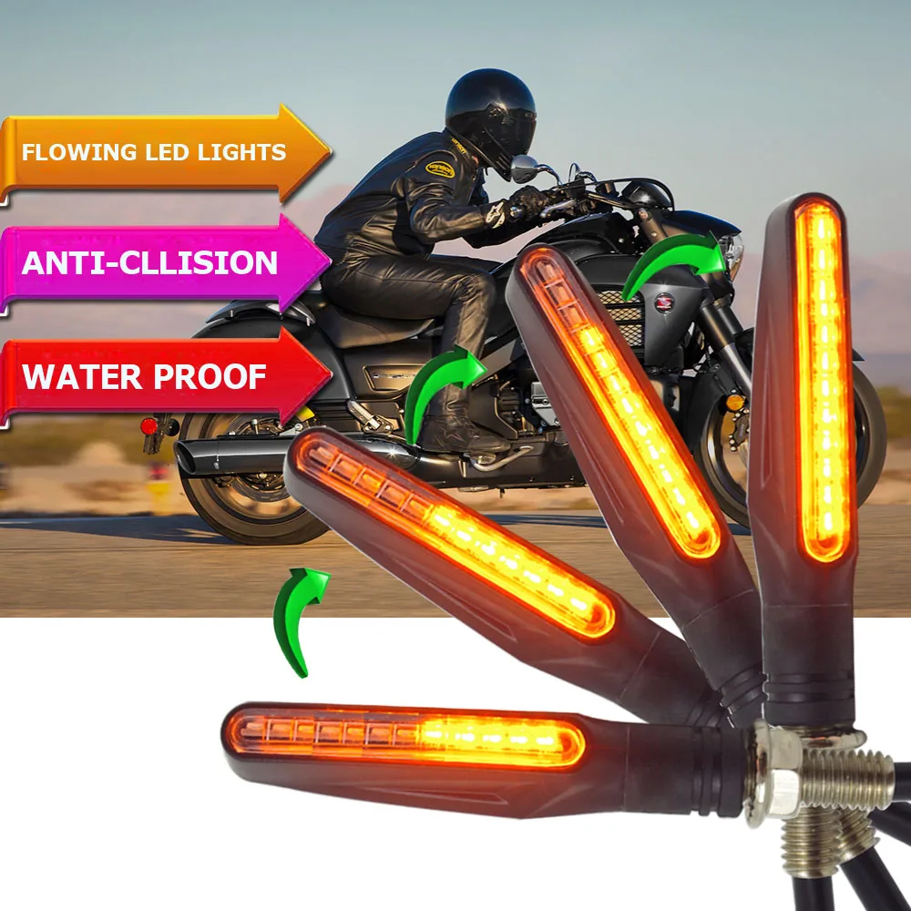 

Flowing flicker led motorcycle turn signal Lights Blinkers clignotant moto FOR MOTO GUZZI ELDORADO MGX21 NORGE 1200 GT8V STELVIO