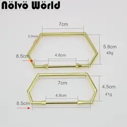 10-20 шт. 8,5x4,5 см 8,5x5,8 см золотой тон трапециевидной формы металлическая ручка для сумок