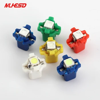 

10pcs T5 B8.3 B8.3D 5050 smd 1 led Auto Wedge led Dashboard Indicator Instrument Light 12V white red blue yellow green wholesale