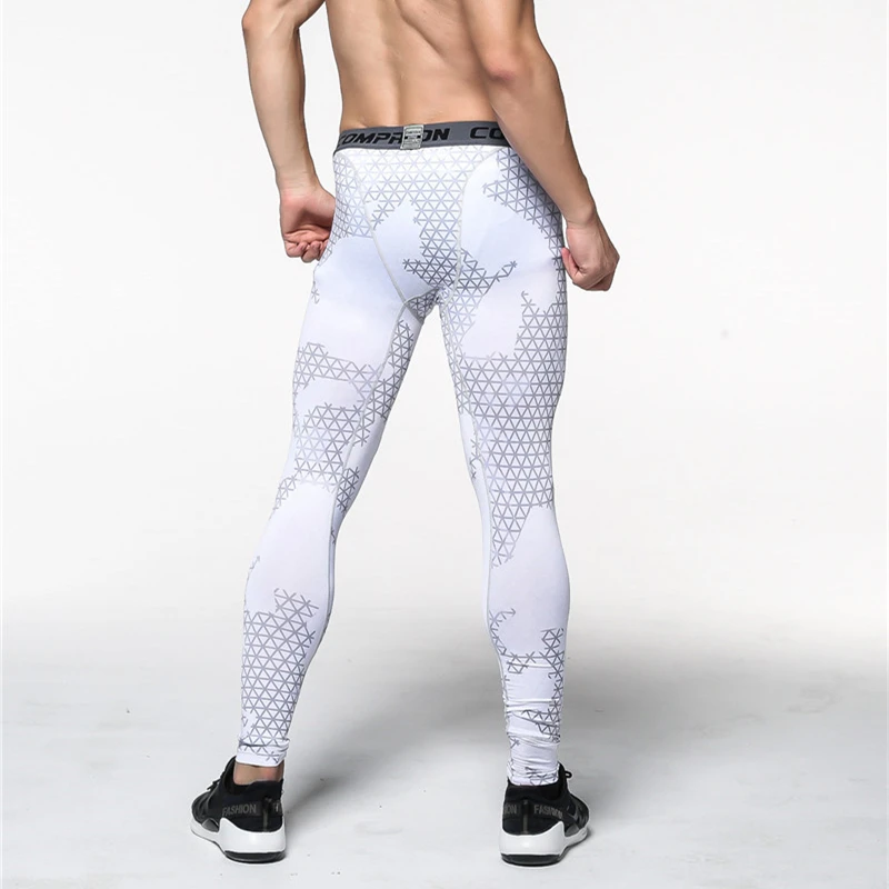Mens Compression Running Pants New 3D Print Quick Dry Skinny Bodysuit Leggings Fitness MMA Tights Pants Trousers Elasticity