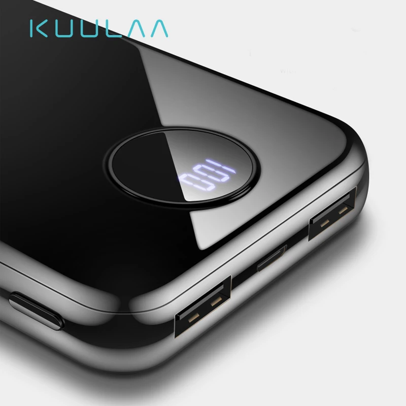 

KUULAA Power Bank 10000mAh Portable Fast Charging PowerBank 10000 Dual USB Mini External Battery Charger For Xiaomi Mi PoverBank