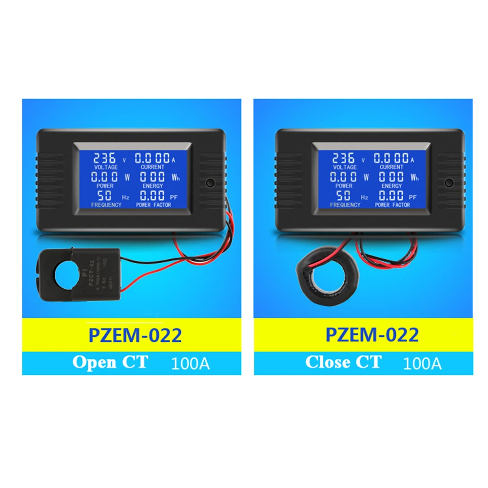 PZEM-022 AC цифровой дисплей мультиметр Мощность монитор вольтметр Амперметр ваттметр частотомер фактор Метр#40