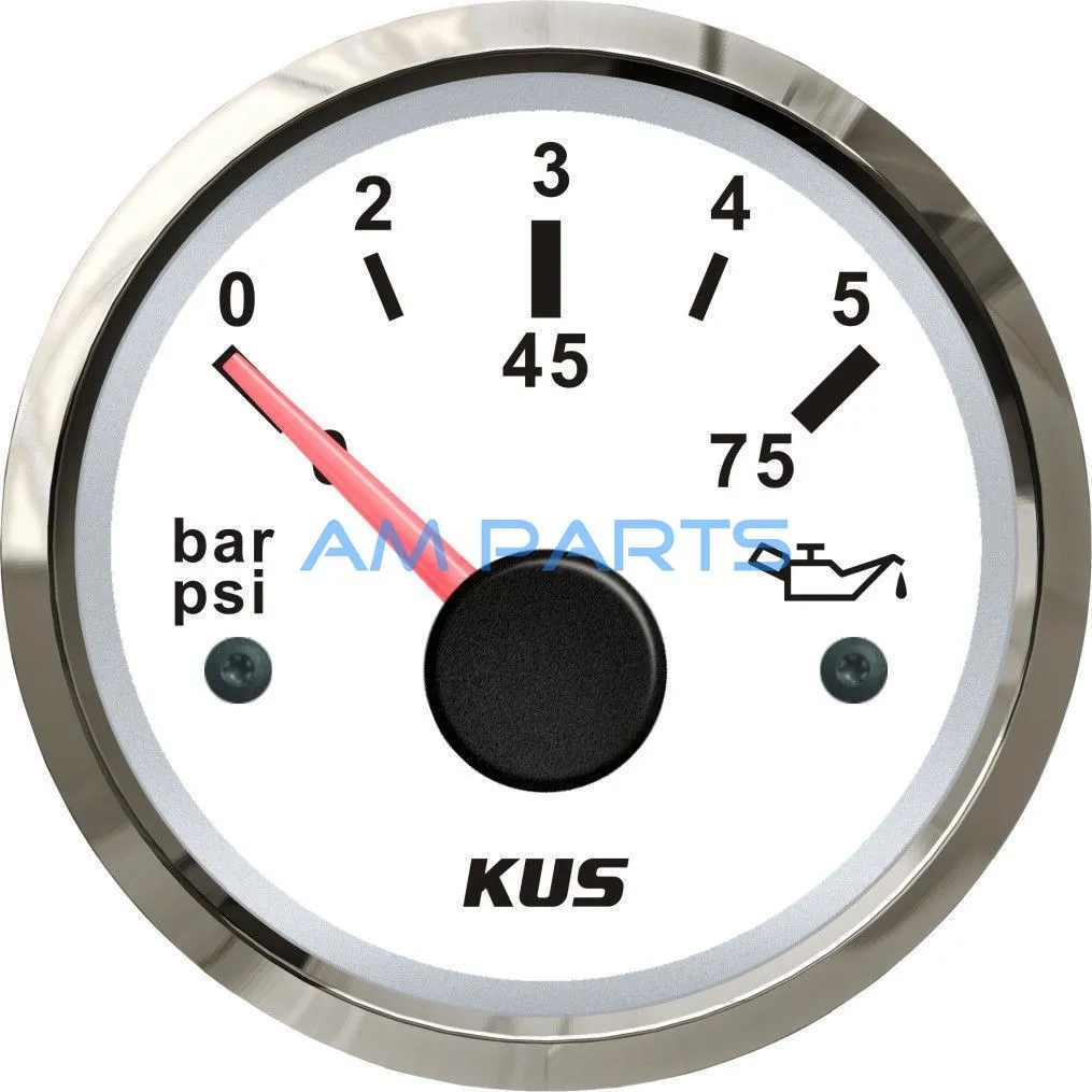 Universal KUS Boat Engine Oil Pressure Gauge Marine Outboard Inboard