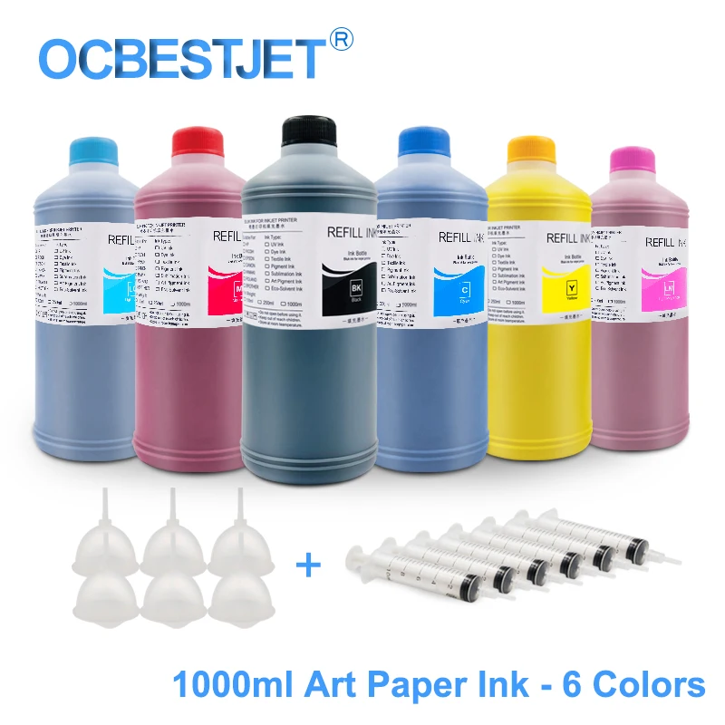 1000ML 6 Colors Art Paper Ink Art Pigment Ink For Epson T50 T60 P50