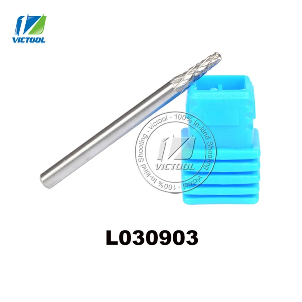 

5pcs/lot L030903 taper radius cone with round head 3*9mm rotary burr file cutter grinding abrasive tools 3mm milling tools