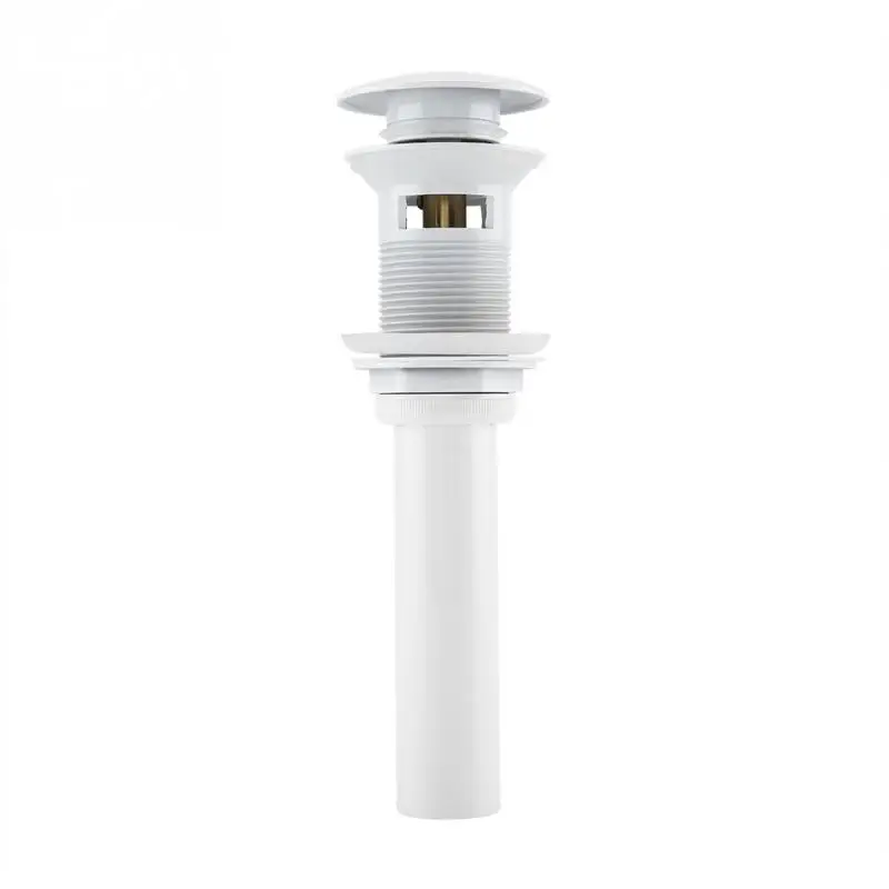 

Kitchen Bathroom Basin Sink White Coating Brass Up Drain Stopper with Overflow Hole