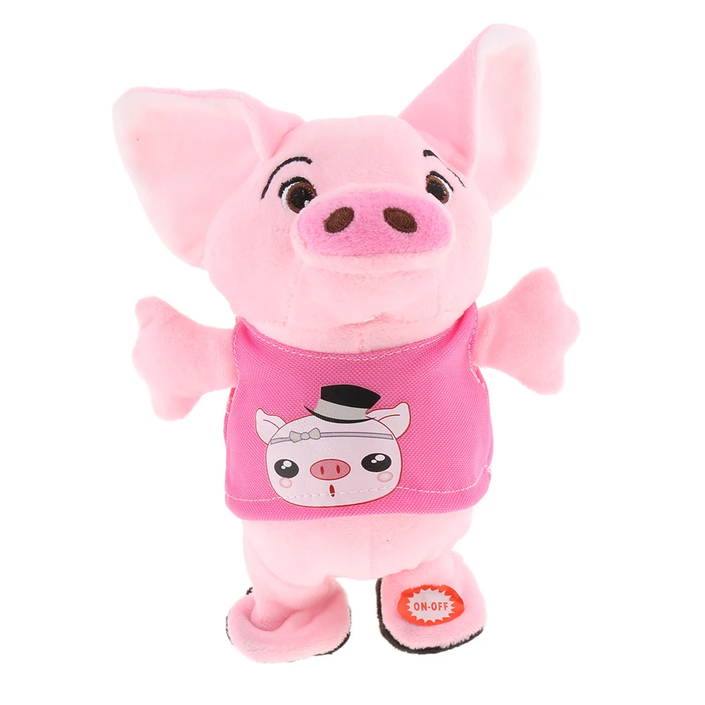 20cm Funny Pig Walking and Talking Plush Toy Sound Recording Doll for Children Gift