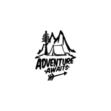 Autocollants de voiture d'aventure en vinyle, décalcomanies de voyage en montagne, arbre de pin, accessoires de voiture tendance, nouveau Style