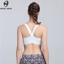 Сексуальная спина Глубокий V женские спортивные бюстгальтеры контрастный мягкий цвет фитнес Йога Бюстгальтеры беспроводной Бег бюстгальтер для занятий спортом жилет топы