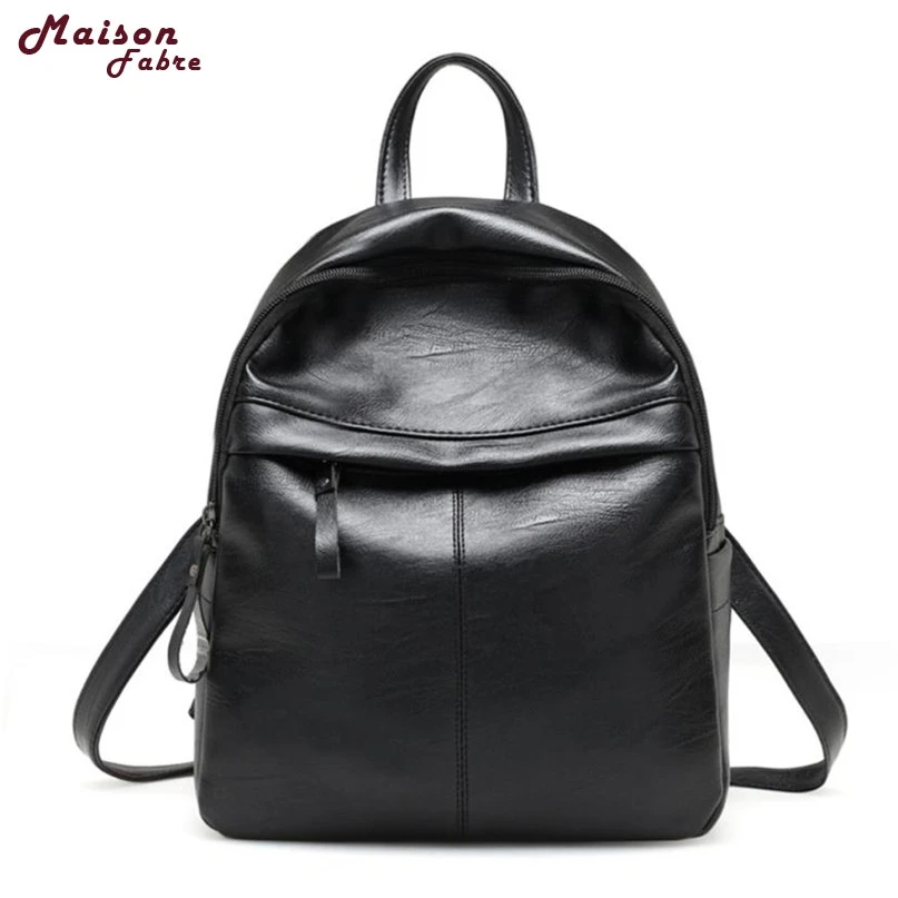 

Maison Fabre Fashion Backpack Black Color Women Fashion Leather Simple School Travel Bag 2017 Hot DropShipping OB23