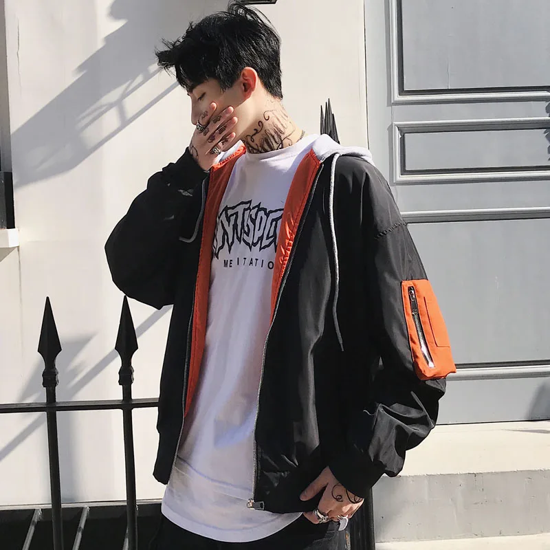 Long Sleeve Jacket Men Casual Hooded Patchwork Hoodies Jackets Men Korean Streetwear Hip Hop Jacket Swag Punk Rave Clothes 5J26 Long Sleeve Jacket Men Casual Hooded Patchwork Hoodies Jackets Men Korean Streetwear Hip Hop Jacket Swag Punk Rave Clothes 5J26