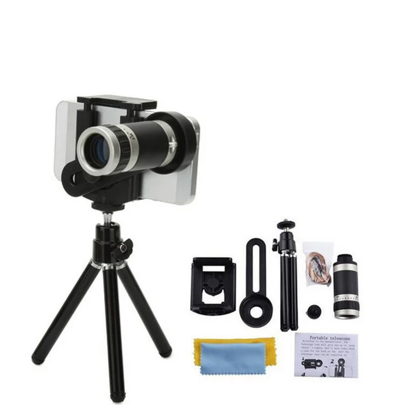 8x mobile phone external camera tripod magnifying glass telephoto