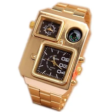 Fashion Limited Men’s Full Stainless Steel Watch gift box Military Compass Pilot Quartz Sports Watch Mens gift Relogio Masculino