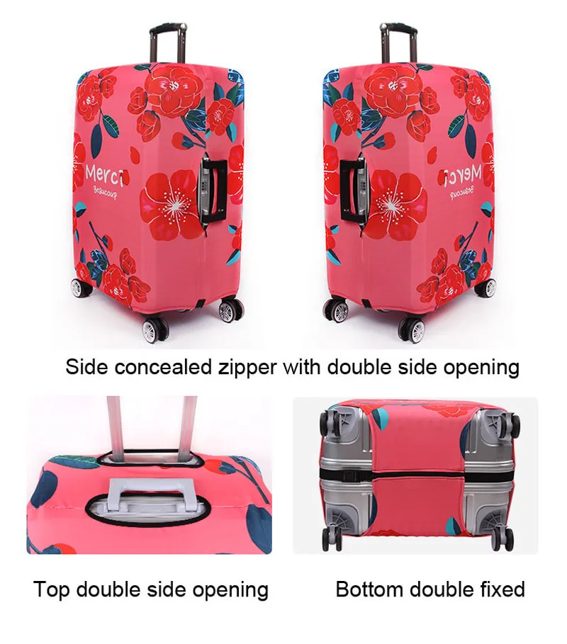 Эластичный Защитный чехол Camellia для багажа 19-32 дюймов, чехол на колесиках, защитный чехол для пыли, аксессуары для путешествий