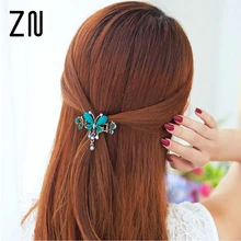 Винтажный женский элегантный Природный камень заколки для волос в форме цветов и бабочек заколки для волос зажим Бабочка бант с кристаллами заколки для волос аксессуары для волос