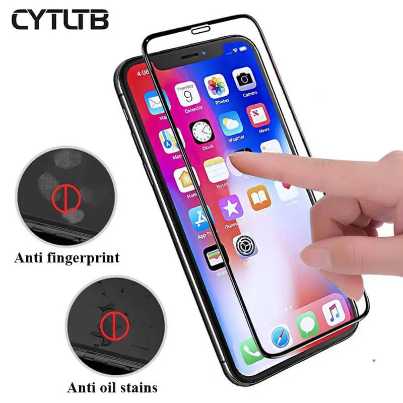 

For Iphone 7 Xr Xs Max X 8 6 Screen Protector 9H Full Screen Protection Glass Full Glue Protective Protector For 6 6S 7 8 Plus