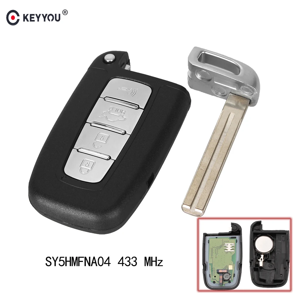 KEYYOU 4 кнопки дистанционный умный ключ 433 МГц для HYUNDAI SONATA Genesis, Equus VELOSTER 2009 2010 2011 2012 2013 SY5HMFNA04