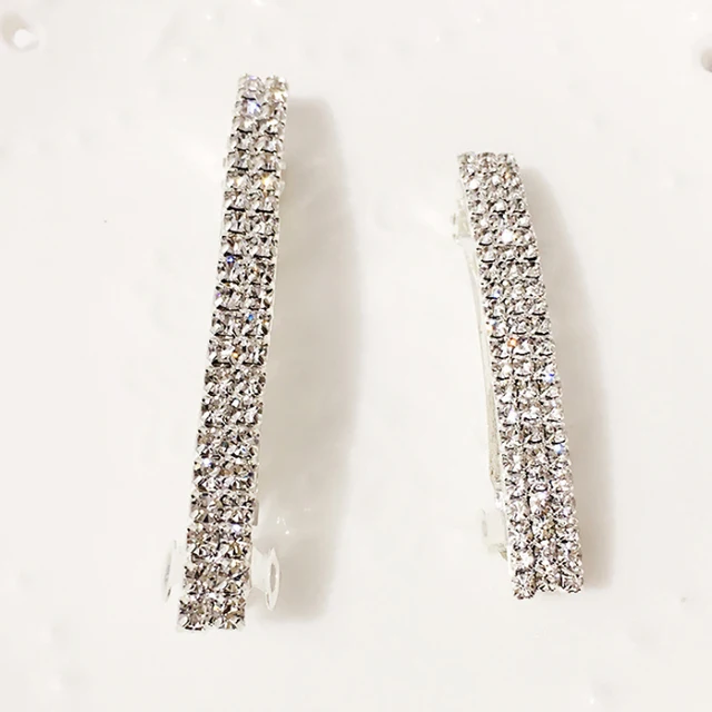 Fashion 1PC Rhinestones Hair Clips A Word Folder Gift Exquisite Hair Pin Crystal Children Adult Hair Barrettes Hair Accessories