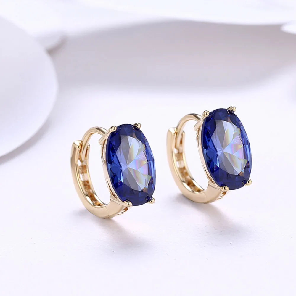 

Trendy Gold Color Small Hoop Earrings for Women 2018 Ear Piercing big Oval Crystal Earrings Statement Earrings Bijoux Brincos