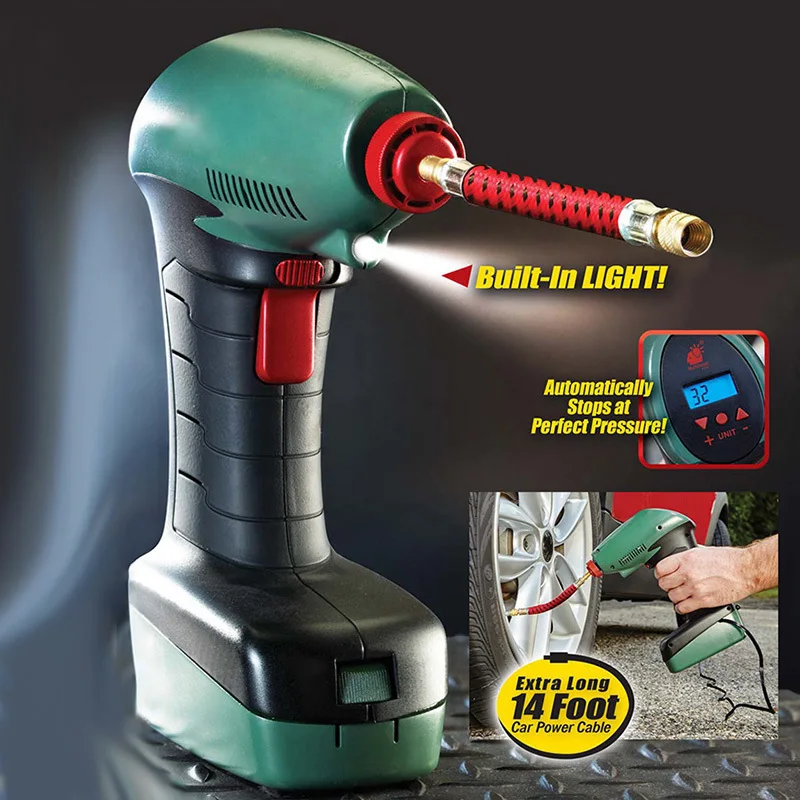 

12V Auto LCD Display Indicator Air Compressor Pump with LOGO Car Bike Tire Inflator Pump Air Pump Type Electric Compresor