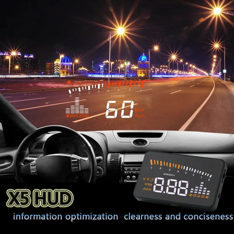 Универсальный Автомобильный gps HUD Дисплей скорость Предупреждение сигнализация Напряжение монитор безопасный автомобиль Интерьер датчики скорости