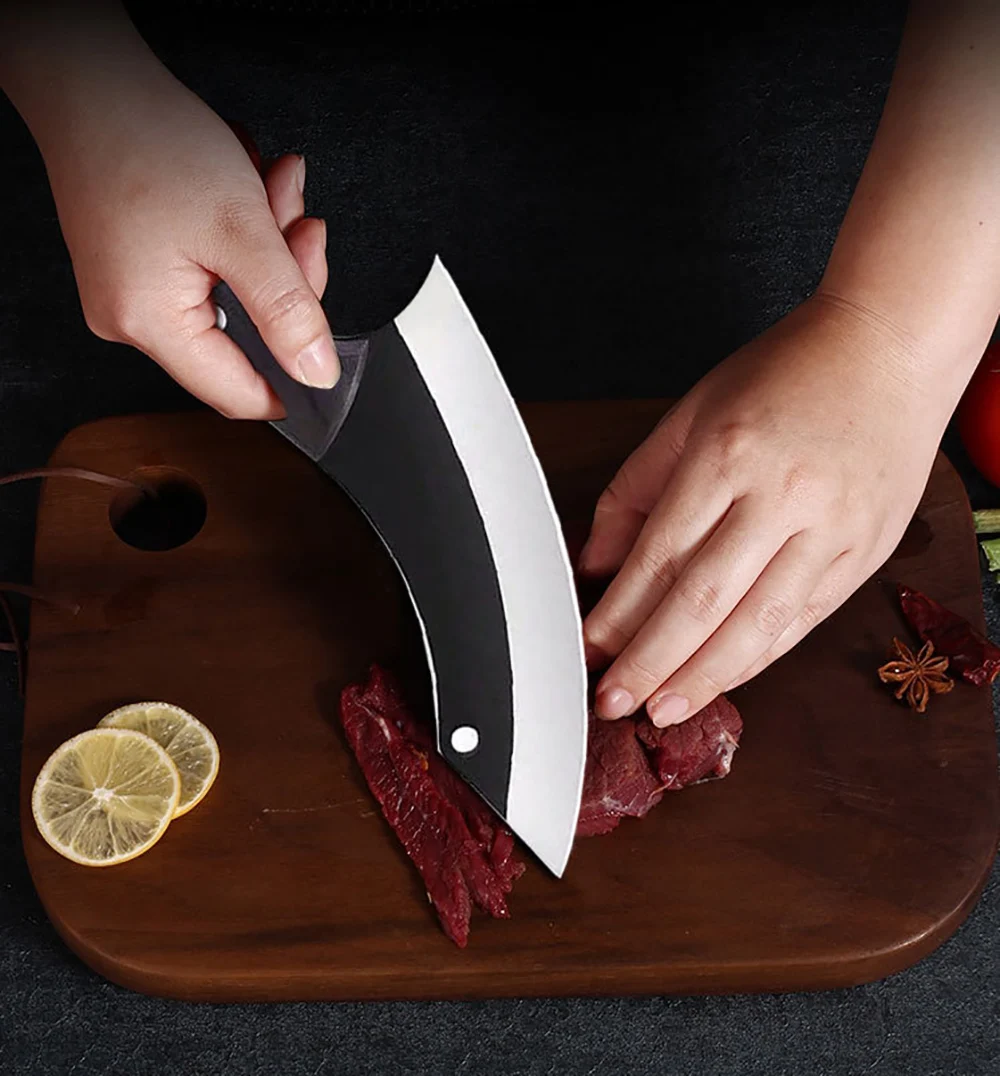 XITUO мясной Кливер из высокоуглеродистой стали кухонный нож повара ручной работы кованые разделочные ножи Полный Тан уличный Пикник готовка инструменты