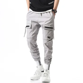 

2019 mens hip hop Harem Pants Male Zipper Decoration Trousers Men Joggers Pants Sweatpants cargo pants streetwear pants men 36