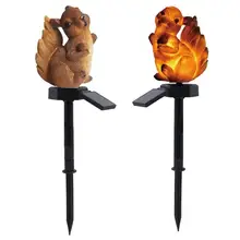 Творческий белка Солнечный садовый светильник лампы c рисуноком белки уличная, с шипами светильник светодиодный светильник Водонепроницаемый вставка ландшафтный светильник