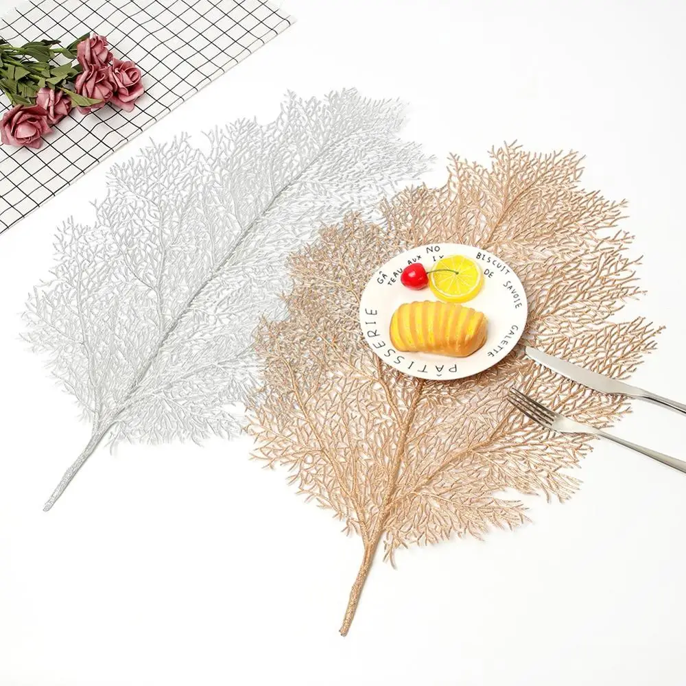 

Placemat for Dining Table Leaf Table Runners Coasters DIY Waterproof Artificial Table Non-Slip Mats Place Mats Party Decoration