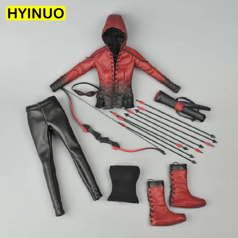

1/6 Scale ZY16-6 Sexy Female falcon Archer Women's Leather Suit Red Arrow Female Clothes Clothing Set For 12" Figure Female Body