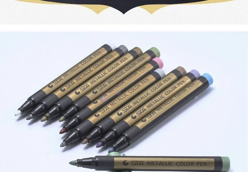 STA 8151 Metallic Marker Pens 10 Colors for Scrapbooking Crafts Rock  Painting Metal Ceramic Glass