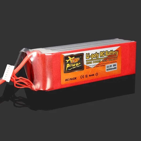 1 шт. ZOP Power LiPo аккумулятор 22 2 в 6000 мАч 35C XT60 разъем для радиоуправляемого