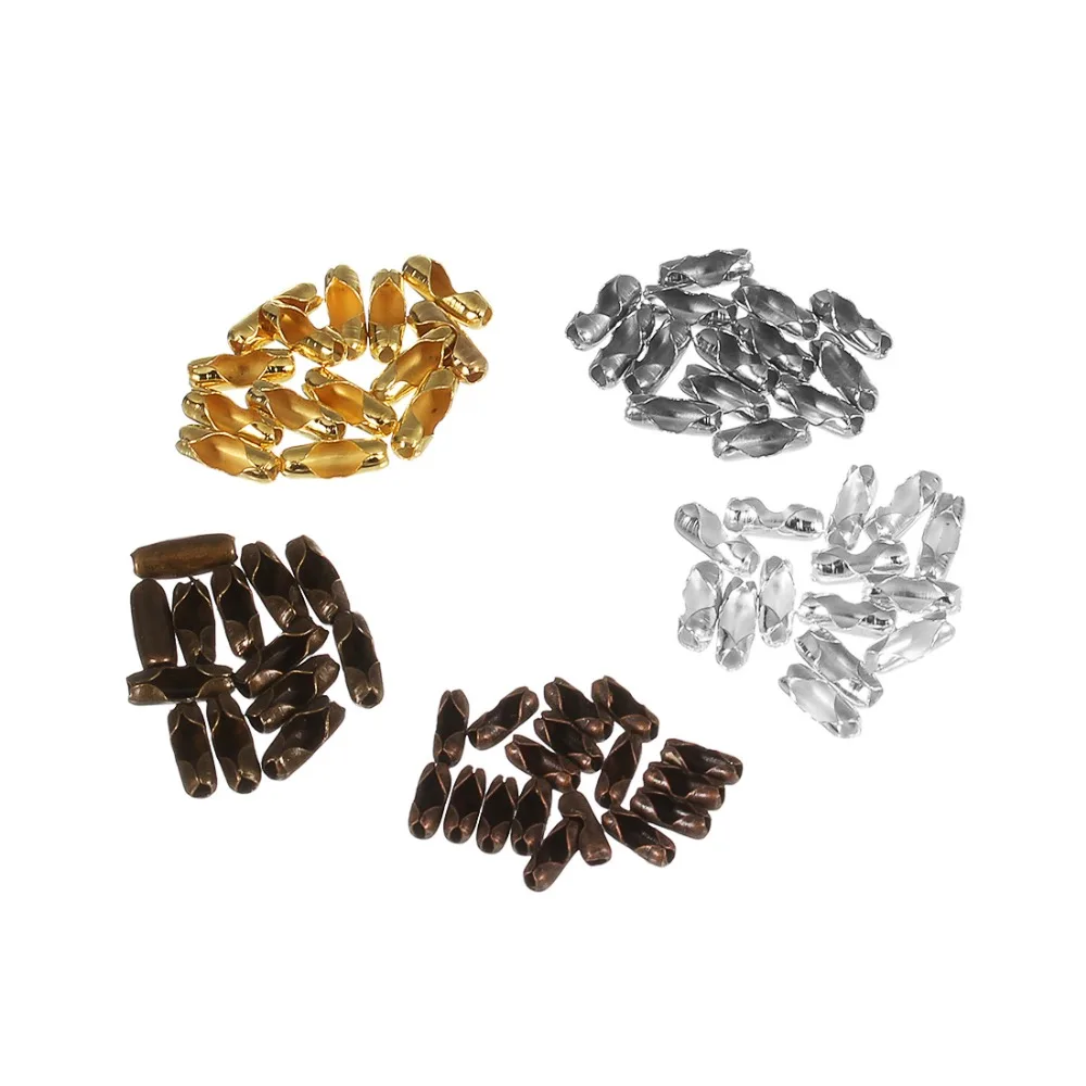 200pcs/lot Diameter 1.5/2/2.4/3.2 mm Ball Chain Connectors Clasps Gold/Silver For DIY Jewelry Findings Making Supplie | Украшения и