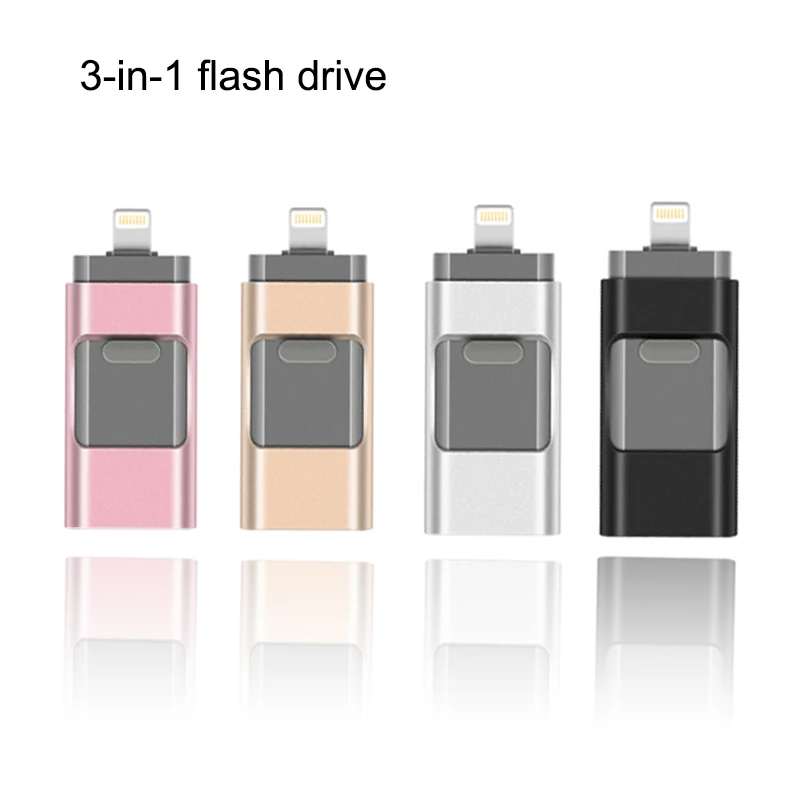 3IN1 OTG USB флэш накопитель 64 ГБ Флешка для хранения memory stick iphone X R 8 7 6 S IPad флеш