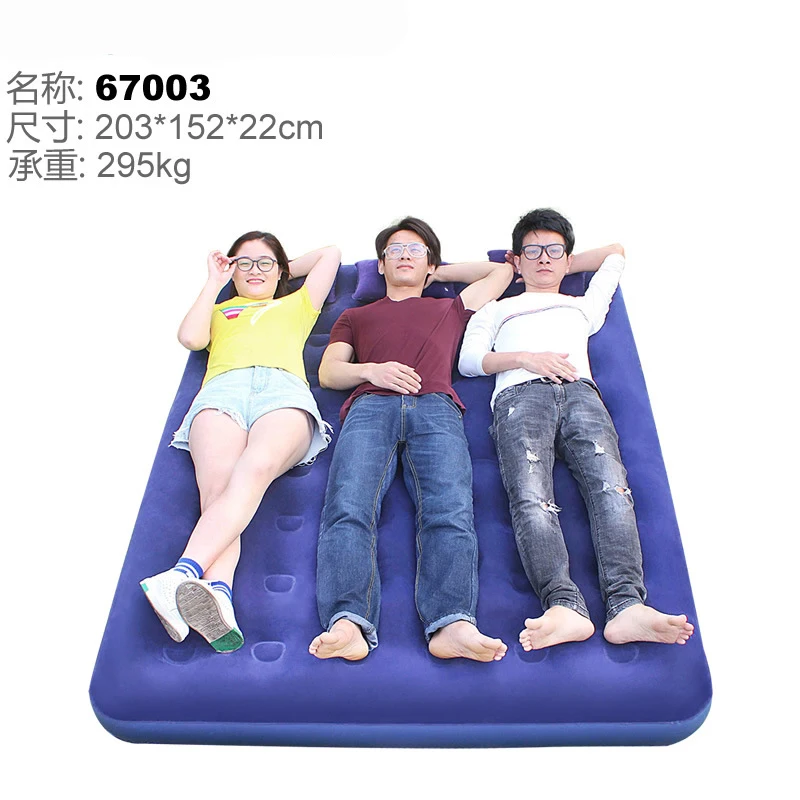 2-3persons colchão inflável cama inflável cama colchão de ar cama cheia de gás do agregado familiar ao ar livre portátil 203*152*22 cm