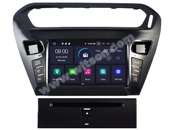 " Восьмиядерный Android 9,0 OS автомобильный DVD Мультимедиа Навигация gps радио для Citroen Elysee 2013- и Citroen C-Elysee 2013
