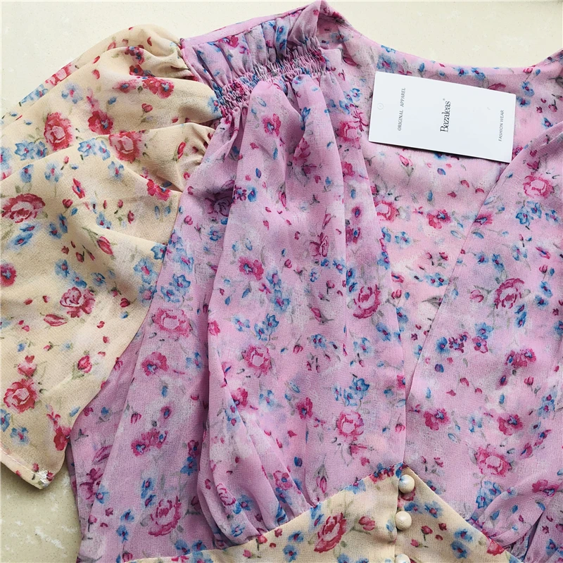 Bazaleas Ретро кружевные буфы на рукавах женские платья винтажные пояса vestido