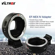 Viltrox EF-NEX IV Enfoque Automático Lente Adaptador para Canon EOS EF EF-S lente de Sony NEX E Full Frame A7 A7R A6000 A7SII A6300 NEX-7