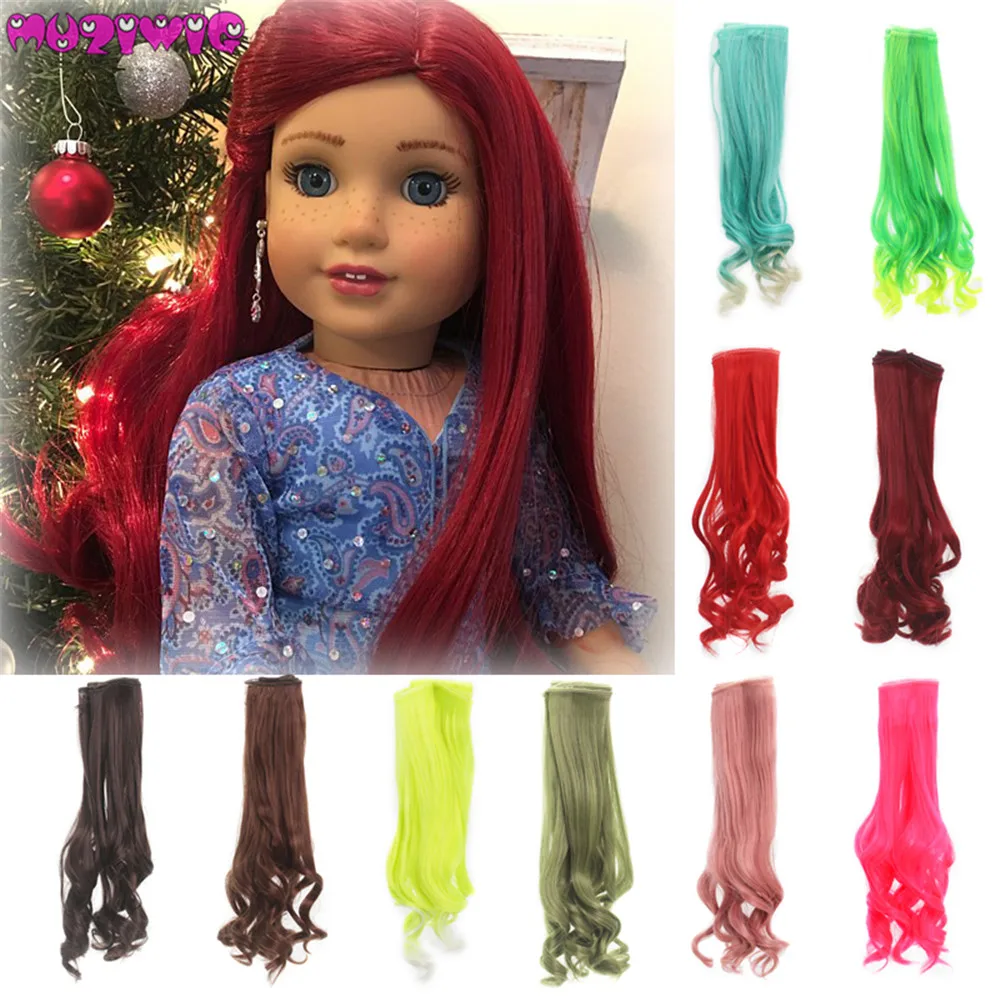 

1pc Hair Refires BJD Hair Multicolor Curly Hair Wefts Extensions for All Dolls DIY Doll Wigs