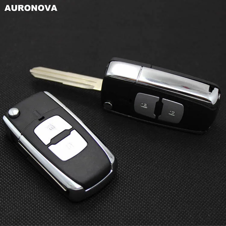 AURONOVA новый обновленный Складной Корпус ключа для Hyundai Elantra 2 кнопки Блестящий
